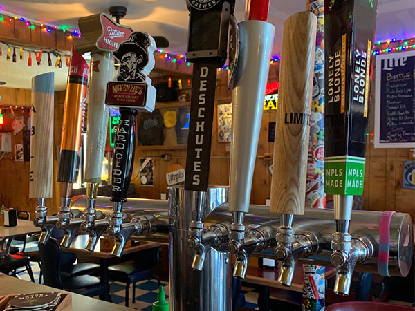 Craft and domestic beer on tap